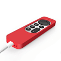 Miniatyrbilde 3 av 5: Dekoderboks + Fjernkontroll Silikon Anti-fall Beskyttelsesdeksler Sett Kompatibelt For Apple TV 4K 2021 Red