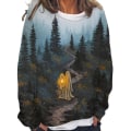 Miniatyrbild 1 av 2: Ghost Sweatshirt Kvinnor Halloween Pumpkin Shirts Rolig nyhet Grafiska T-shirts Långärmade höstskjortor style 10 L
