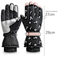 Pikkukuva 2 / 5: Lumihanskat Vedenpitävät Talvi Ski Gloves Lämpimät neutraalit käsineet Elegant Black (Snowflake) SK22