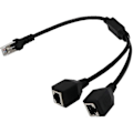 Pikkukuva 1 / 5: Verkkojakaja-adapterikaapeli Rj45 1 Uros - 2 Naarasliitäntää Ethernet Lan