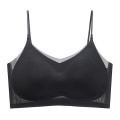 Miniatyrbild 1 av 2: Dam Comfy Ultra Thin Ice Silk Comfort Andningsbar BH Lifting BH Plus Size Black 4XL
