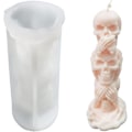 Miniatyrbillede 1 af 5: 3D Kranie Lysform Søjle Halloween Silikone Resin Form Til Aromaterapi Lys Resin Støbning Hjemmelavet Voksfremstilling Polymer Ler DIY Håndværk