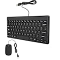 Miniatyrbild 5 av 5: Ergonomiskt tangentbord och mus-combo, energisparande, 78 runda tangenter, 4 musknappar, trådbundna datortillbehör - Svart.