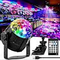 Miniatyrbilde 1 av 4: Diskokule med fjernkontroll DJ-belysning Partylys Strobelys 15 moduser Scenebarlys for hjemmedans Bursdag Bar Show Klubb B