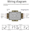 Pikkukuva 2 / 5: CW4L2-40A-S(005) Yksivaiheinen 220V virtasuodatin AC EMI -virtalähteelle Anti-Interfe CW4L2-40A-S Edition d