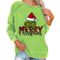 Pikkukuva 1 / 2: Joulunaiset naiset Grinch Print pitkähihainen T-paita Casual neulepusero Pusero Topit style 1 2XL