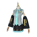 Pikkukuva 5 / 5: Vocaloid Miku Cosplay Peruukki Puku Japani Midi Mekko Aloittelija Tulevaisuuden Miku Cosplay Nainen Halloween Naisten Puku Miesten Koko Dark Gray XXL