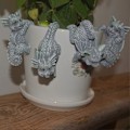 Miniatyrbild 2 av 4: 4 st Drakprydnader Syntetisk Harts Realistisk Drakstaty Blomkrukor Hängande Drakfigurer för Uteplats Gräsmatta Trädgård