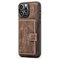 Pikkukuva 5 / 5: JEEHOOD Yhteensopiva iPhone 14 Pro Retro Iskunkestävä Kotelo Irrotettava 2-in-1 Lompakkokotelo Nahkapäällysteinen Jalusta TPU-suojus Brown