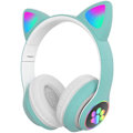 Pikkukuva 1 / 5: Pelikuulokkeet Muoti Bluetooth Cat Ear LED Light Up Langattomat kuulokkeet Green