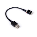 Pikkukuva 1 / 3: 9-nastainen uros - ulkoinen USB A uros PC-emolevyn sisäinen datan jatkokaapeli HFMQV