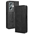 Miniatyrbild 1 av 5: Kompatibelt Skal för Oppo A79 5G / A2 5G Retro PU Läder Magnetisk Självstängande Plånboksfodral Black