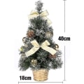 Miniatyrbild 3 av 5: Liten julgran med ljus, mini julgran med dekoration på skrivbordet (40 cm)