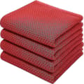 6-pack Premium 100% Bomull Frotté Diskhanddukar, Superabsorberande Disktrasor med Hängögla Red 34*73cm