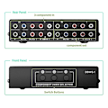 Pikkukuva 5 / 5: 3-suuntainen Rgb-komponentti Av-kytkin Video Audio Valitsin 3 sisään 1 ulos Ypbpr-komponentti Rgb-kytkinrasia F