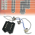 Miniatyrbillede 2 af 5: P Bass Humbucker Pickup Forudtrådet Kabelsæt til W/ 1t1v 1jack, 4 Strengs Bas Pi