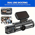 Miniatyrbilde 4 av 5: 1080P dualt kamera, Dash Cam for biler, foran og innvendig, bilkamera med IR nattsyn, loop-opptak