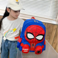 Miniatyrbilde 1 av 5: 3D tegneserie Spiderman-ryggsekk Småbarn Barn Superhelt Skoleveske Barnehage Tegneserieryggsekk Førskole 1-3 år gutter jenter Black