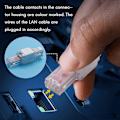 Miniatyrbilde 2 av 5: 10 x Nettverkskoblinger Verktøyfri RJ45 CAT6 LAN UTP Kabelplugg