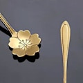 Miniatyrbillede 4 af 5: Blomsterkaffeske i rustfrit stål Espressoske Dessertske - 8 stk. bd