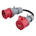 Miniatyrbillede 1 af 5: 5-benet rød 32A han til 16A hun CEE-adapter Edition d