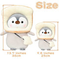 Miniatyrbilde 3 av 5: 25 cm Søt Pingvin Toast Egendefinert Kosedyr Plysjdukke Kawaii Myk Pingvin Plysj med Toast Kostyme for Gutter og Jenter Dekorasjon