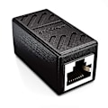 Miniatyrbillede 1 af 4: 1x Cat6 Koblingskabel Konnektor Netværkskabler Patchkabel Ethernet Kabel Skærmet Modulær Adapter 2x Hun Jack Rj45 Dsl Lan Sort