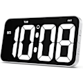 Miniatyrbillede 1 af 5: Plug-in LED Digital Væg Ur med DST, Uge og 4\" Store Tydelige Cifre, 12/24H Format, Auto-Dæmpning, Stille Væg Ur