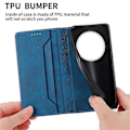Pikkukuva 5 / 5: DF-05 Yhteensopiva Xiaomi Redmi 14C 4G Lompakkokotelo RFID PU Nahkainen Puhelinkuori Blue