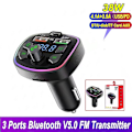 Pikkukuva 1 / 4: FM-lähetin Bluetooth 18W PD+kaksois-USB 3.1A autolaturi Handsfree TF-kortti U-levy Aux-musiikin toistosarja radioon kaikkiin puhelimiin
