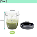 Miniatyrbillede 2 af 2: Blenderkopper og flade låg, reservedele til Nutribullet, 2 stk.