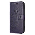 Miniatyrbild 4 av 5: Kompatibelt för Samsung Galaxy A24 Präglat Fjärilsblomma Mobilskal PU Läder Plånboksställ Telefonskydd med Rem DarkPurple