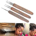 3 stk. 0,5 mm Dreadlock Heklenål Krok Bambushåndtak Kroker Verktøy Laging