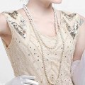 Pikkukuva 4 / 5: 1920-luvun set Flapper-pääpanta, korvakorut, helmikaulakoru, käsineet Style 3