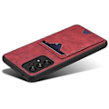 Pikkukuva 4 / 5: DENIOR Yhteensopiva Samsung Galaxy A53 5G Nahkapäällysteinen TPU-suojakuori Jalustalla ja Korttipaikalla Red