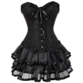 Pikkukuva 2 / 3: Tflycq Sexy Corsets Mekot naisille Plus Size -asu Overbust Burlesque korsetti ja minihame Set Tutu Corselet Blue XL