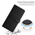 Miniatyrbild 4 av 5: Kompatibelt för Samsung Galaxy A33 5G PU Läder Plånboksfodral med Ställ Silkesstruktur Flipfodral med Handrem Black