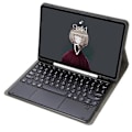 Pikkukuva 1 / 5: YT098B-A Yhteensopiva iPad Air (2020) / (2022) Pyöreät näppäimet Langaton Bluetooth-näppäimistö kosketuslevyllä, ihoa myötäilevä iskunkestävä jalusta Black