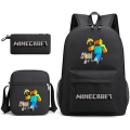 Miniatyrbild 1 av 5: MINECRAFT Ryggsäck skolväska för barn Pojkar Flickor Printed studentbokväska Skolmaterial Dark Khaki