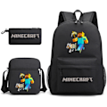 Pikkukuva 1 / 5: MINECRAFT reppu koululaukku lapsille pojille tytöille peli printed opiskelijoiden kirjalaukku koulutarvikkeet Dark Khaki