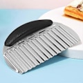 Miniatyrbilde 5 av 5: Kraftig Crinkle Cutter i Rustfritt Stål Bølgekutter Pommes Frites Kutter for Poteter Gulrot Chips og Frukt, Grønnsaker, Poteter, Løk