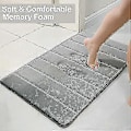 Miniatyrbilde 2 av 5: Baderomsmatte i Memory Foam, Sklisikker Badematte, Myk Absorberende Baderomsteppe, Maskinvaskbar Stor Tykk Baderomsløper For Badekar Dusj Baderom Toalett-