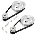 2 Kit GT2 Synkront Hjul 20&60 Tænder 5 mm Boring, Aluminium Timing Pulley med 2 stk. Længde 200 mm Bred