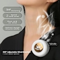 Pikkukuva 4 / 5: Kannettava siivuton pyörivä tuuletin - 360 astetta pyörivä kylmän ilman ulostulo Hands Free -jäähdytystuuletin 3 nopeudella, USB-ladattava akkukäyttöinen henkilökohtainen C