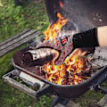 Pikkukuva 2 / 4: Bbq Gloves Uunikäsineet Lämmönkestävät Käsineet Jopa 1472 F / 800 C Uunikäsineet Pizzauuni- ja ulkotakkatarvikkeet (pisteliekki, musta)