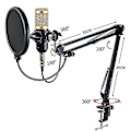 Miniatyrbild 5 av 5: Professionellt inspelningsstudio ljudinterface inspelning extern live Bm-800 karaoke mikrofon V8 ljudkort kondensatormikrofon