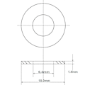 Miniatyrbillede 3 af 3: Metal Skiver M6, Flade Skiver 50 Stk, Rustfri Stål Skive M6 X 18mm, Skive I 304 Rustfrit Stål Din9021 / Iso7093