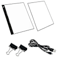 Miniatyrbilde 3 av 3: A3 LED Lysbord Grafisk Nettbrett 4mm Ultratynn Tegnebrett Kopibrett 3 Nivåer Dimming Med Separat Skalaplate Klemmer USB-kabel For Kunstnere