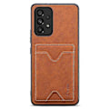 Pikkukuva 1 / 5: DENIOR Yhteensopiva Samsung Galaxy A53 5G Nahkapäällysteinen TPU-suojakuori Jalustalla ja Korttipaikalla Brown
