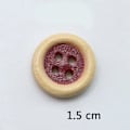 Miniatyrbild 3 av 3: 100 st Färgglada Träknappar Handgjorda DIY Vackra Knappar för Kläder Hatt Skjorta (Blandad Förpackning)